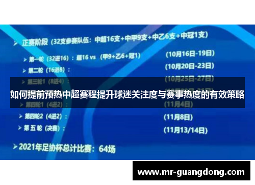 如何提前预热中超赛程提升球迷关注度与赛事热度的有效策略